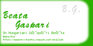 beata gaspari business card